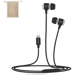 Bass Stereo Sound Wired Lightning Headphones Compatible with iPhone 14 13 12 /iPad/iPod,MFi Certified Earbuds in-Ear Earphones with Microphone and Volume Control(Black)