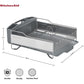 KitchenAid Large Capacity Full Size Rust Resistant Dish Rack with Angled Drain Board and Removable Flatware Caddy, Light Grey