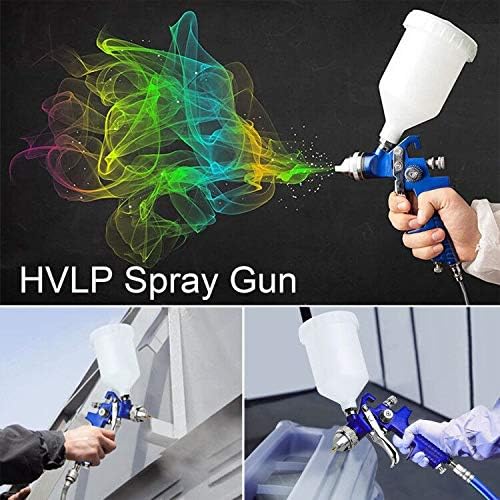 Buy now HVLP Spray Gun with Replaceable 1.4mm 1.7mm 2.0mm Nozzles Needle Cap Automotive Air Paint Sprayer Gun Kit with 600cc Capacity Cup for Car Primer,Furniture Surface Spraying,Wall Painting,Base Coatings at indiglob india