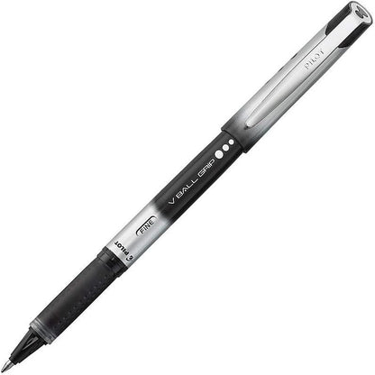 PILOT VBall Grip Liquid Ink Rolling Ball Stick Pens, Fine Point, Black Ink, 12-Pack (35570), Dozen Box (0.7mm - Fine)