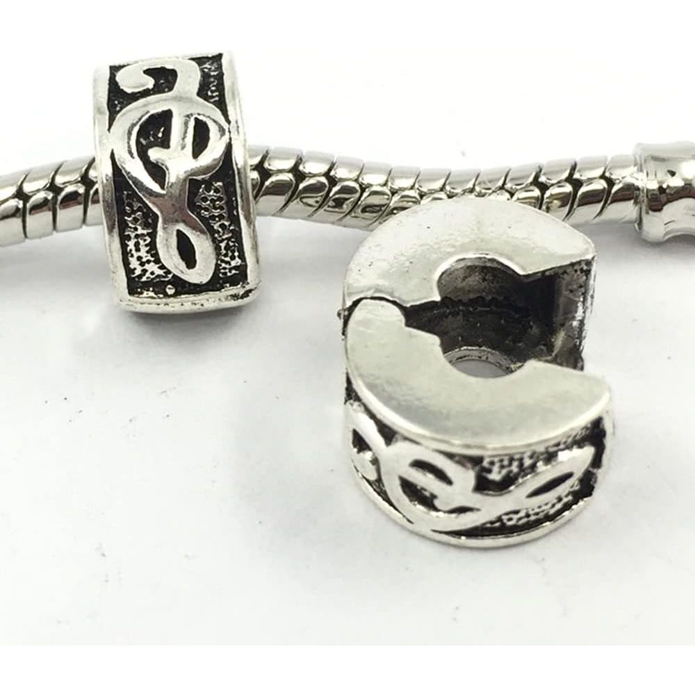 Buy now Yeshan Antique Silver Clip Lock Bead Charms with Rubber Stopper O-Rings at indiglob india