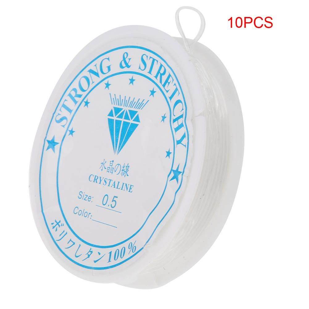 10 Rolls Elastic String, 0.5mm/18m Strong Crystal Stretchy Elastic Line Transparent Beading String Thread for Jewelry Making Beading Bracelet Wire (0.5mm/18m) - My Store