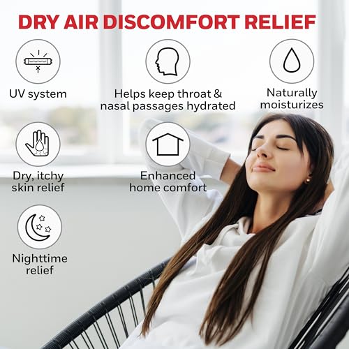 Buy now Honeywell Cool Moisture Humidifier For Bedroom, Medium Rooms, 1.1 Gallon, Invisible Moisture Humidifier for Baby, Kids, Quiet, Easy to Clean, UV Technology, Black, HCM350B at indiglob india