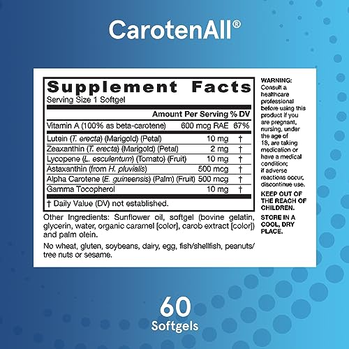 Buy now Jarrow Formulas® CarotenAll, Dietary Supplement, Antioxidant Support for Vision and Cardiovascular Health, 60 Softgels, Up to a 60 Day Supply at indiglob india