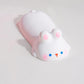 Cute Wrist Rest Support for Mouse Keyboard Computer Arm Rest for Desk Ergonomic Kawaii Office Supplies Slow Rising PU Mouse Pad (White Rabbit)