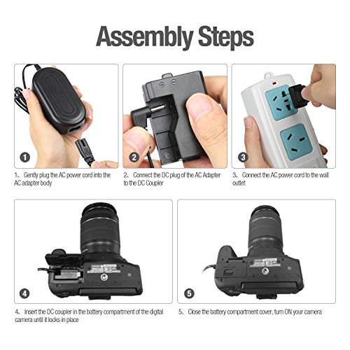 Buy now ENEGON ACK-E10 Dummy Battery and AC Adapter Kit, Replacement for LP-E10, Compatible with Canon EOS Rebel T7 T6 T5 T3, Kiss X50 X70 X80 X90, and EOS 1100D 1200D 1300D 1500D 2000D Cameras at indiglob india