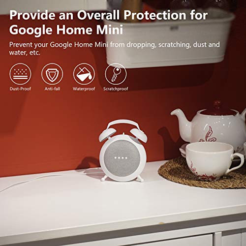 Buy now Google Home Mini Stand Holder, Retro Alarm Clock Stand Mount Base Protective Case Compatible with Google Home Mini and Nest Mini (White) at indiglob india