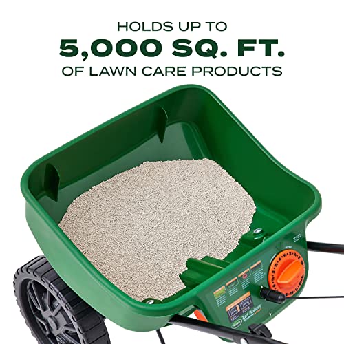 Buy now Scotts Turf Builder EdgeGuard DLX Broadcast Spreader for Seed, Fertilizer, Salt, Ice Melt, Holds up to 15,000 sq.ft. Product at indiglob india