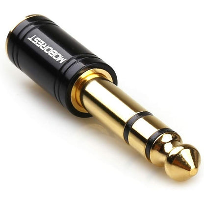 MOBOREST 1/4'' (6.35mm) Male TRS Plug to 1/8'' (3.5mm) Female Socket Stereo Audio Jack Pure Copper Adapter for Headphone, Amp, Adapte - Black 1PCS