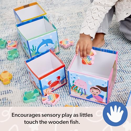 Buy now Melissa & Doug?? Ms. Rachelƒ?› Sort and Count Nesting and Stacking Blocks with Wooden Fish Preschool Learning Toy for Boys, Girls - FSC Certified at indiglob india