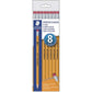 Staedtler Essentials HB #2 Yellow Wood Graphite Pencils, with latex-free pink eraser, 8 Pack, 13251PB8A6