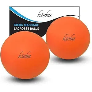 Massage Lacrosse Balls for Myofascial Release, Trigger Point Therapy, Muscle Knots, and Yoga Therapy. Set of 2 Firm Balls (Blue and Red)