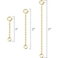 14K Gold Necklace Extender 925 Sterling Silver Chain Extension Necklace Bracelet Anklet Extender for Jewelry Making（1 2 3 inch）
