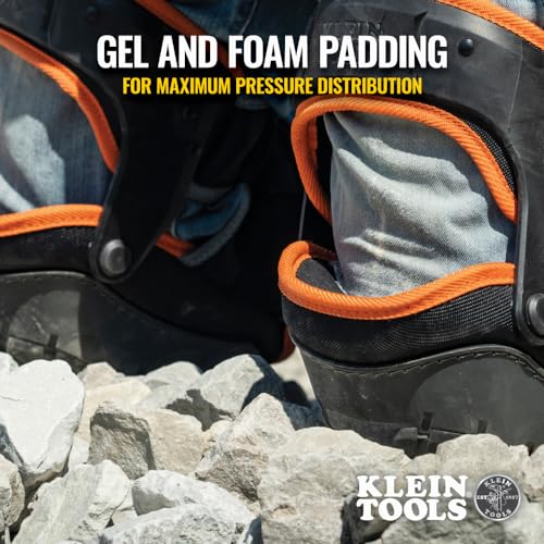 Buy now Klein Tools 60491 Hinged Knee Pads, Heavy Duty Gel Foam Protective Knee Pads with Quick-Fasten Buckle and Thigh Strap, Black at indiglob india