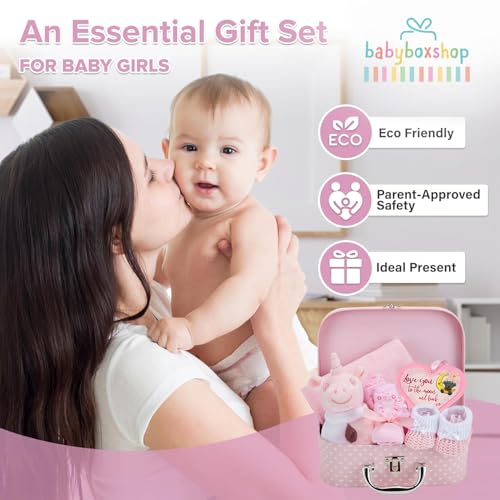 Buy now Baby Box Shop Baby Girl Gift Set - Pink Keepsake Box with 7 Essentials for Newborn Girl at indiglob india
