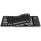 sungwoo Foldable Silicone Keyboard USB Wired Waterproof Rollup Keyboard for PC Notebook Laptop (Black+Grey)