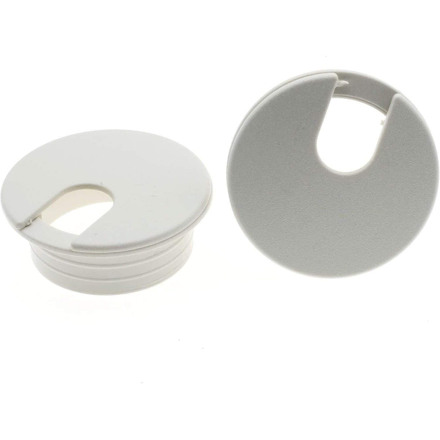 1-3/8 Inch (35 mm) U-Shaped Opening Desk Grommet 2 Pcs ABS Plastic Cable Hole Cover Cable Cord Grommet to Arrange Wires & Cords Through Computer Table/Countertops (White)