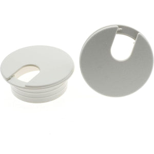 1-3/8 Inch (35 mm) U-Shaped Opening Desk Grommet 2 Pcs ABS Plastic Cable Hole Cover Cable Cord Grommet to Arrange Wires & Cords Through Computer Table/Countertops (White)