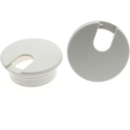 1-3/8 Inch (35 mm) U-Shaped Opening Desk Grommet 2 Pcs ABS Plastic Cable Hole Cover Cable Cord Grommet to Arrange Wires & Cords Through Computer Table/Countertops (White)