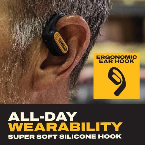 Buy now DEWALT Heavy Duty Open Ear Headphones, Bluetooth 5.3 Wireless Earbuds IP55, 44Hrs Runtime, Jobsite Premium Sound True Wireless Air Conduction Open Ear Earbuds with Earhooks for Worksites and Workouts at indiglob india