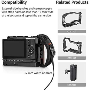 SmallRig Camera Cage Wrist Strap, Universal Quick Adjustable Secure Grip Camera Cage Handle Hand Wrist Strap PAC2456