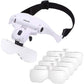 Headband Magnifier Glasses LED Magnifying Loupe Head Mount Magnifier Hands—Free Bracket and Headband are Interchangeable 5 Replaceable Lenses1.0X,1.5X,2.0X,2.5X,3.5X (Upgraded Version)