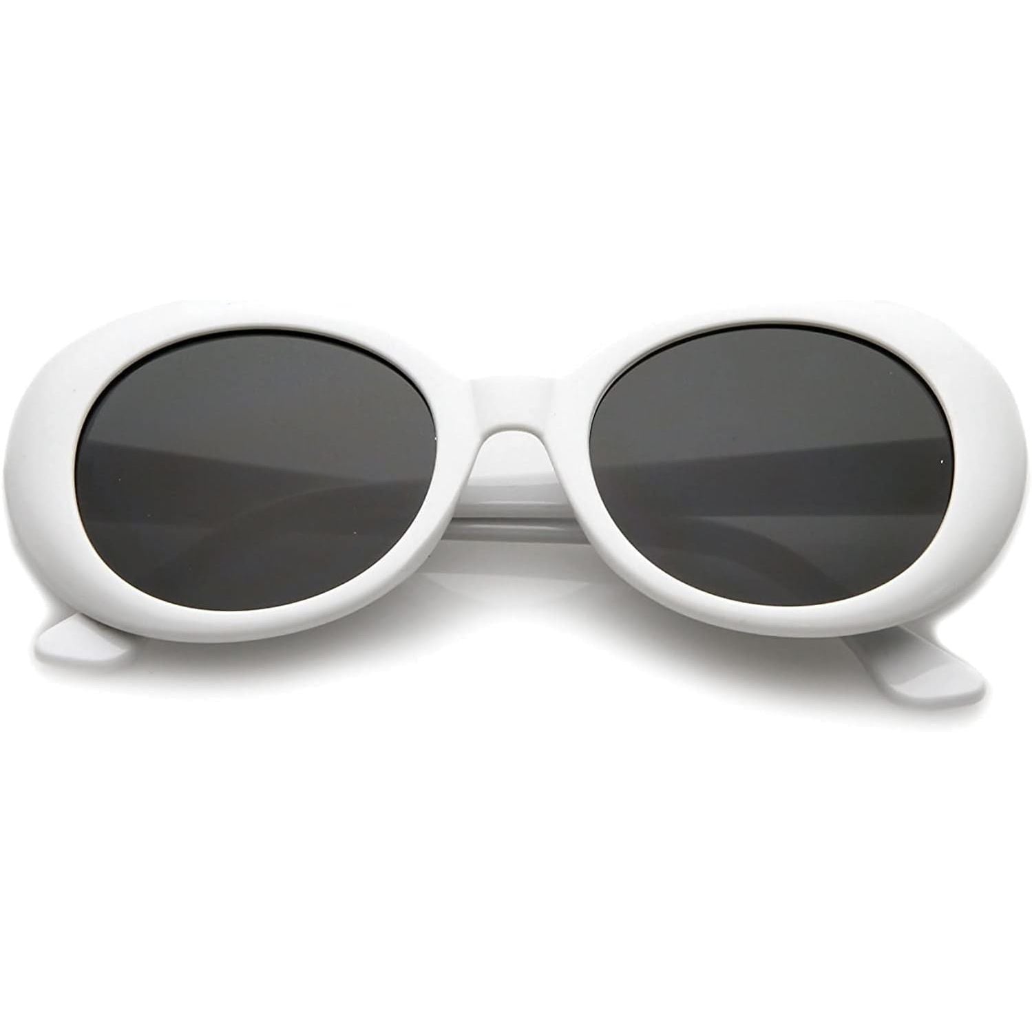 Buy now My Shades - White Oval Round Sunglasses Thick Bold Retro Clout Goggles (White, Smoke), Large at indiglob india