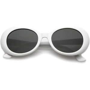 Buy now My Shades - White Oval Round Sunglasses Thick Bold Retro Clout Goggles (White, Smoke), Large at indiglob india