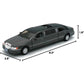 KiNSMART 1999 Lincoln Town Car Black Stretch Limousine 7Inch 1:38 Scale Die Cast Metal Model Limo Toy