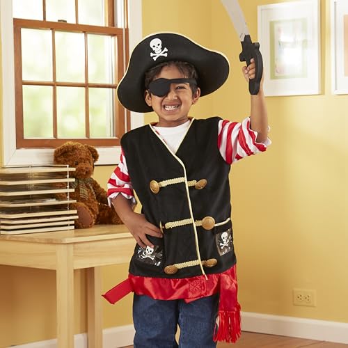 Buy now Melissa & Doug Pirate Role Play Costume Dress-Up Set With Hat, Sword, and Eye Patch at indiglob india