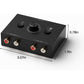 Dingsun Bi-Directional 2-Way RCA Stereo Audio Switch Audio Signal Source Switcher Selector Splitter Box for DVD/Blu-ray Players etc. (2 Input-1 Output /1 Input-2 Output)