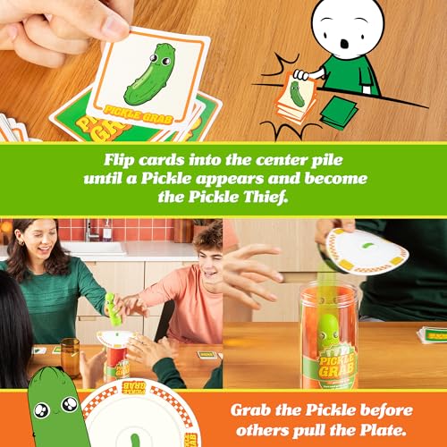 Buy now Exploding Kittens Presents, Pickle Grab - A Speed Grabbing Card Game - 2-6 Players - 15 Minutes to Play - Family Game Night - Fun for Kids, Teens, Adults, and Families at indiglob india