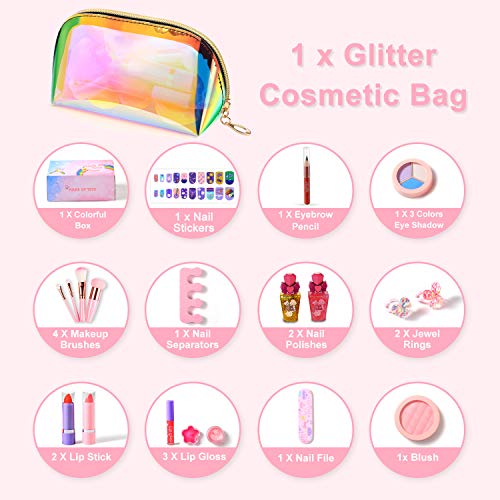 Buy now Biulotter Kids Makeup Kit for Girls Real Kids Cosmetics Make Up Set with Cute Cosmetic Bag, Washable Play Makeup for Little Girls at indiglob india