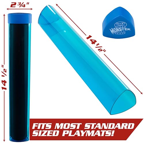 Buy now Monster TCG Gaming Prism Playmat Tube(Translucent Blue)-Won't Roll Off Surfaces-Easy in and Out Design-Store Your Card & RPG Playmats Better-For Pokemon Yugioh Magic the Gathering DND Dungeons Dragons at indiglob india