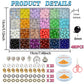 Buy now AIFNIY 570PCS Glass Beads for Jewelry Making 8mm Turquoise 24 Colors Crystal Beads Bracelet Making Kit Loose Round Gemstone Stone Spacer Chakra Energy Healing Beads Bulk DIY Crafts (Kit A) at indiglob india
