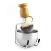 Anbbas Shaving Brush Synthetic Badger Hair Wood Handle,Stainless Steel Shaving Stand and Bowl,Perfect for Men Wet Shave - Beech