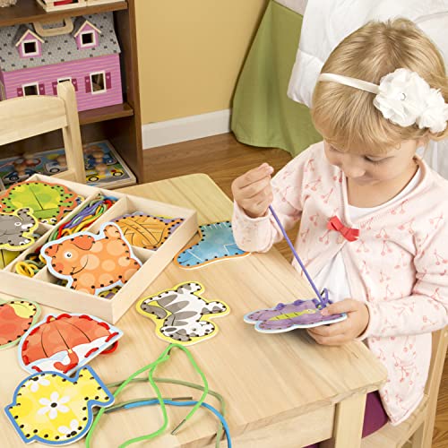 Buy now Melissa & Doug Alphabet Wooden Lacing Cards With Double-Sided Panels and Matching Laces at indiglob india