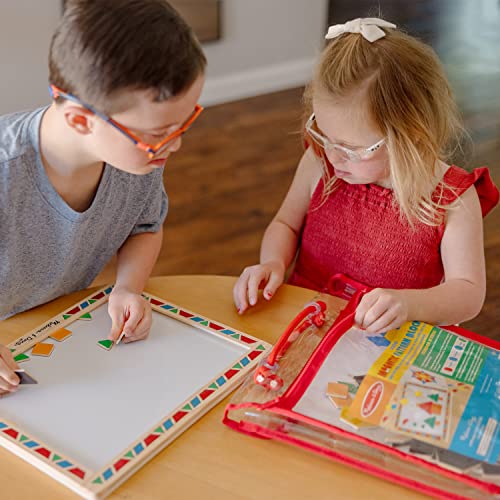 Buy now Melissa & Doug Deluxe Wooden Magnetic Pattern Blocks Set - Educational Toy with 120 Magnets and Carrying Case, Multi/None, 1 EA, English Only. at indiglob india