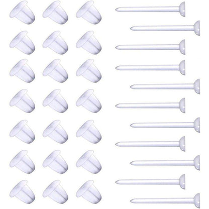 100Pairs Clear Silicone Earring Posts and Backs Kits Invisible Earrings Ear Sticks Earrings Piercing Retainers DIY Supplies for Ear Spacers Piercing Jewelry - My Store