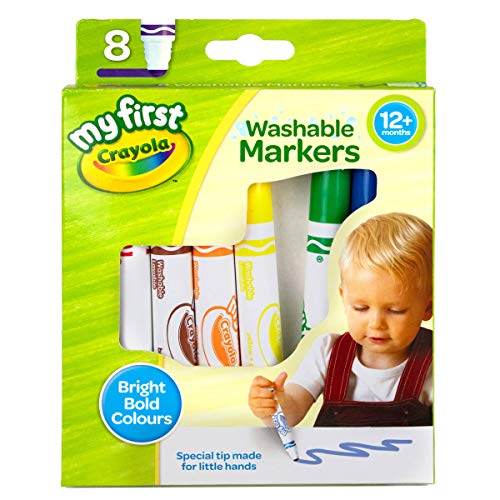 Buy now CRAYOLA MyFirst Washable Markers - Assorted Colours (Pack of 8) | Easy-Grip Markers Ideal for Toddlers Hands | Ideal for Kids Aged 12+ Months at indiglob india