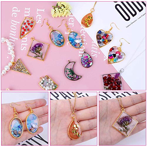Buy now Shynek 60Pcs Hollow Frame Pendants - Resin Craft Bezels Jewelry Molds for Necklaces and Earrings Making Supplies at indiglob india