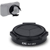 JJC Aluminum Lens Cap Cover Protector for Ricoh GR IIIx GR IIIx HDF GR3x HDF GR III GR III HDF GR3 HDF GR II GR2 with Soft EVA Interior -Black - Auto Cap for GR III
