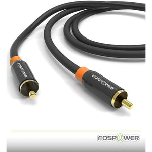 FosPower Digital Audio Coaxial Cable [24K Gold Plated Connectors] Premium S/PDIF RCA Male to RCA Male for Home Theater, HDTV, Subwoofer, Hi-Fi Systems - 3ft
