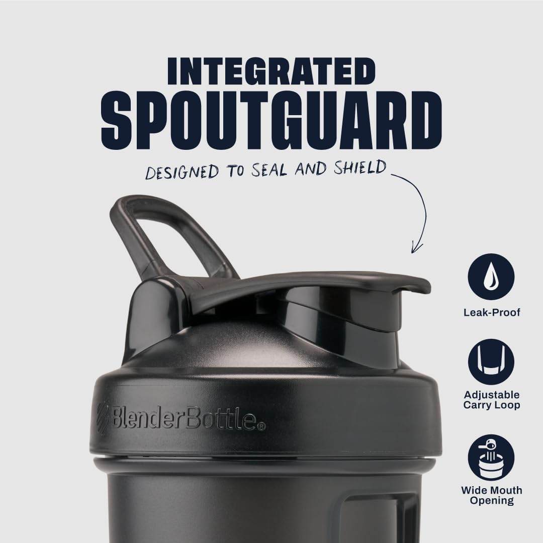 BlenderBottle Classic V2 Shaker Bottle Perfect for Protein Shakes and Pre Workout, 32-Ounce, Black - My Store