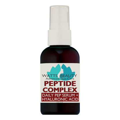 Peptide Anti-Aging Face Serum - Hyaluronic Acid and Collagen Boosting Daily Face Care Polypeptide Complex with L-Arginine Firms Wrinkles and Boosts Collagen in 2 oz Pump Bottle