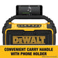 Buy now DEWALT 20V MAX Bluetooth Speaker, 100 ft Range, Durable for Jobsites, Phone Holder Included, Lasts 8-10 Hours with Single Charge (DCR010) at indiglob india