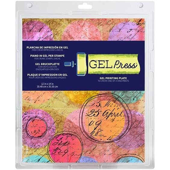 Gel Press Monoprinting Print Plate - 12” X 14” Gel Plate - Printmaking Supplies - Reusable Gel Printing Plate for Press Art for Card Making, Scrapbooking, Journaling, Arts and Crafts, Home Decor