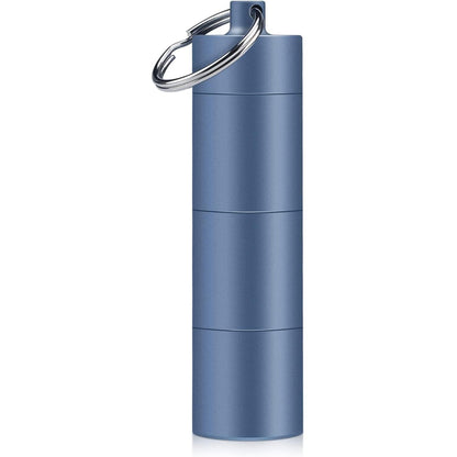 Opret Keychain Pill Holder, 3 Compartments Metal Small Pill Case, Waterproof Portable Travel Pill Box, Pill Container for Purse (Black)