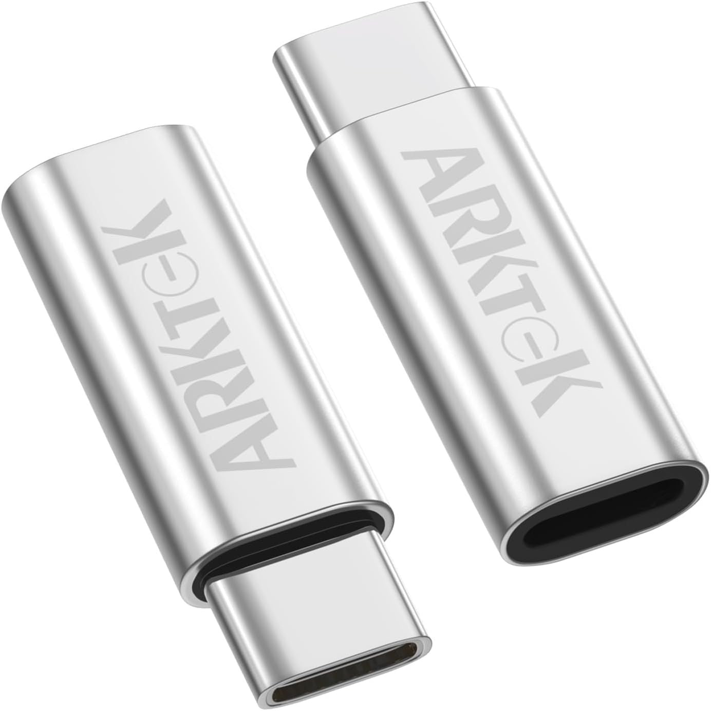ARKTEK USB-C Adapter i OS Lightning Cable (Female) to USB Type C (Male) - Only Charging Adapter for iPhone 16 15 Series Galaxy S24/Note 20, Pixel 8 and More，Not for Audio/OTG/Data(2 Pack, Silver)