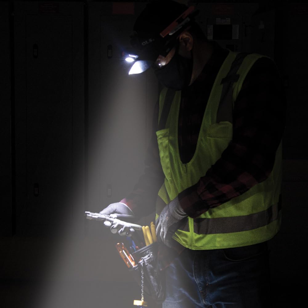 Buy now Klein Tools 56414 Rechargeable 2-Color LED Headlamp, Fabric Strap, Spotlight, Floodlight, Red LED, 800 Lumens, USB Cable, Camping, Running at indiglob india